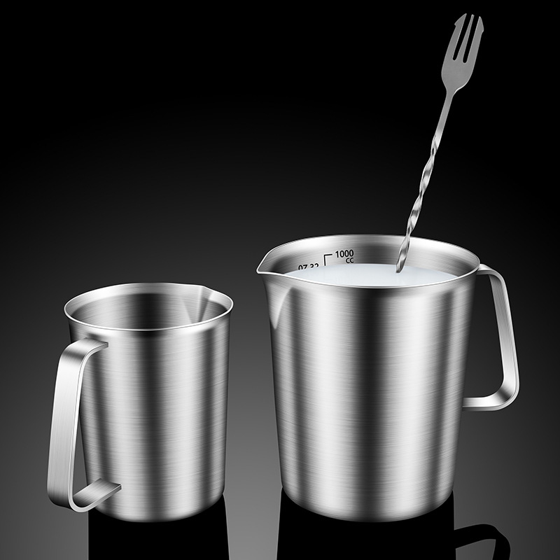 304 nerūdijančio plieno matavimo puodelis su skale, didelės talpos kepimo pieno arbatos parduotuvė, specialus komercinės virtuvės matavimo puodelis, ištraukiamas gėlių puodelis