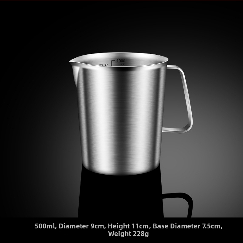 304 nerūdijančio plieno matavimo puodelis su skale, didelės talpos kepimo pieno arbatos parduotuvė, specialus komercinės virtuvės matavimo puodelis, ištraukiamas gėlių puodelis