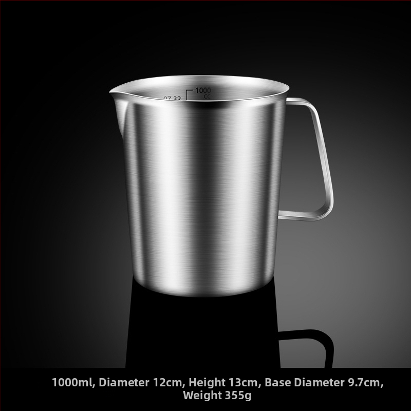 304 nerūdijančio plieno matavimo puodelis su skale, didelės talpos kepimo pieno arbatos parduotuvė, specialus komercinės virtuvės matavimo puodelis, ištraukiamas gėlių puodelis