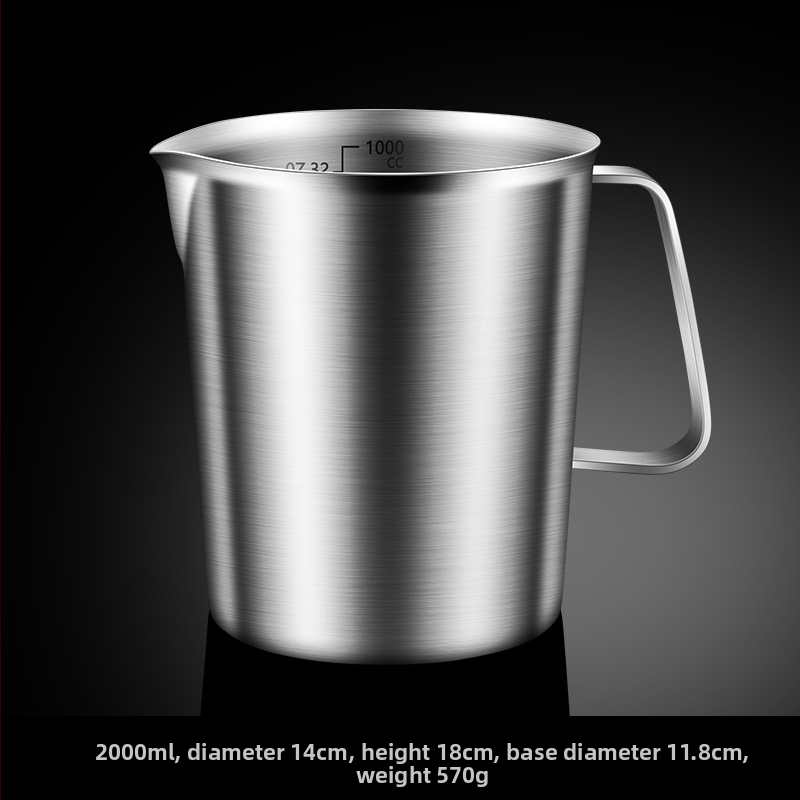 304 nerūdijančio plieno matavimo puodelis su skale, didelės talpos kepimo pieno arbatos parduotuvė, specialus komercinės virtuvės matavimo puodelis, ištraukiamas gėlių puodelis