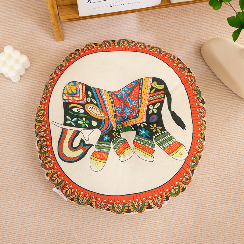 Puuvillane linane ümmargune toolipadi hingav kodu boheemlaslik stiil kahepoolne rõdu laheakna tatami põrandamatt