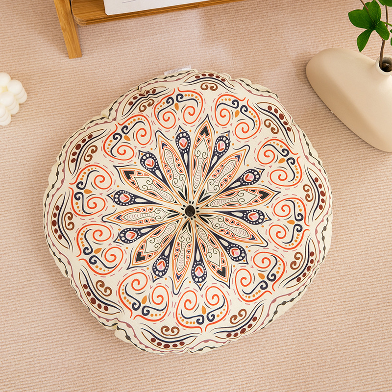 Puuvillane linane ümmargune toolipadi hingav kodu boheemlaslik stiil kahepoolne rõdu laheakna tatami põrandamatt