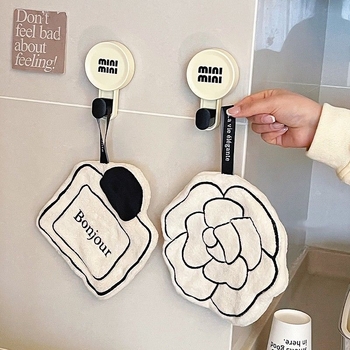 Prancūziško stiliaus pakabinamas sugeriantis sutirštintas mielas kūrybingas virtuvinis rankšluostis, koralų vilnos, populiarus mažas rankšluosčių įvyniojimas