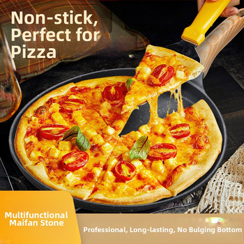 Maifan kő serpenyő 24cm alumínium ötvözetből készült pizzatányér reggeli tojásgombócos palacsintasütő kézi sütemény palacsintasütő pizza