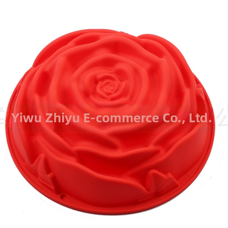 Határokon átnyúló nagy rózsa szilikon tortaforma kerek sütőlap sütőforma mousse sifon torta