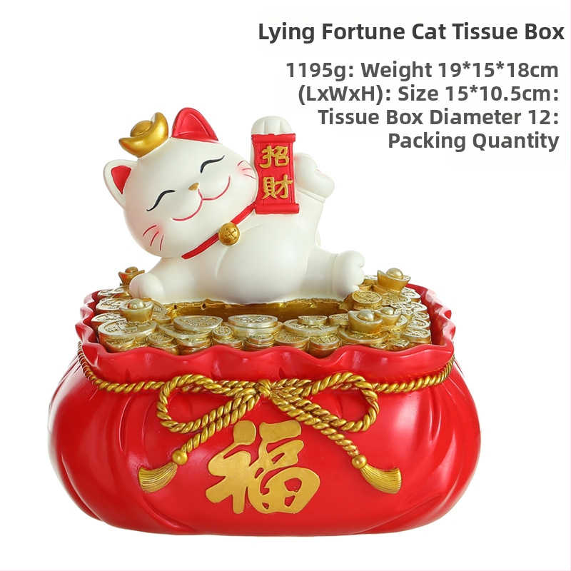Loominguline õnneliku kassi salvrätikute kasti hoiustamine multifunktsionaalsed kaunistused sissepääsu elutoa kodukaunistused tipptasemel kingitus