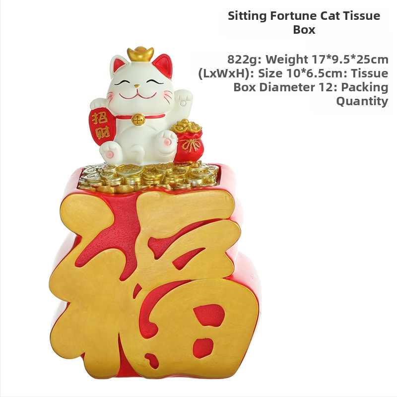 Loominguline õnneliku kassi salvrätikute kasti hoiustamine multifunktsionaalsed kaunistused sissepääsu elutoa kodukaunistused tipptasemel kingitus