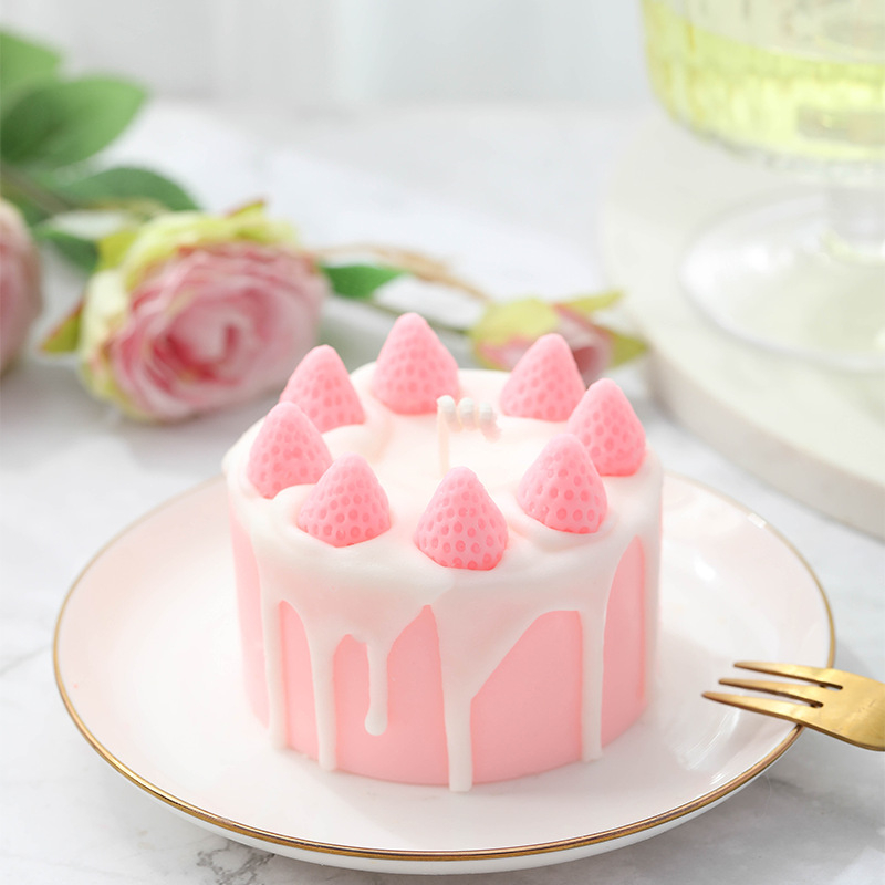 Rožinė braškė Miela aromaterapijos žvakė Šilta širdelė Gimtadienio baigimo dovana Šventinė dovana Draugams Šilta dovana