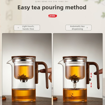 Vardata magnetiline lendlev tass klaasist vooderdisega teekannu tee eraldamine ühe võtmega filtriga majapidamistee komplekt laos hulgimüügis