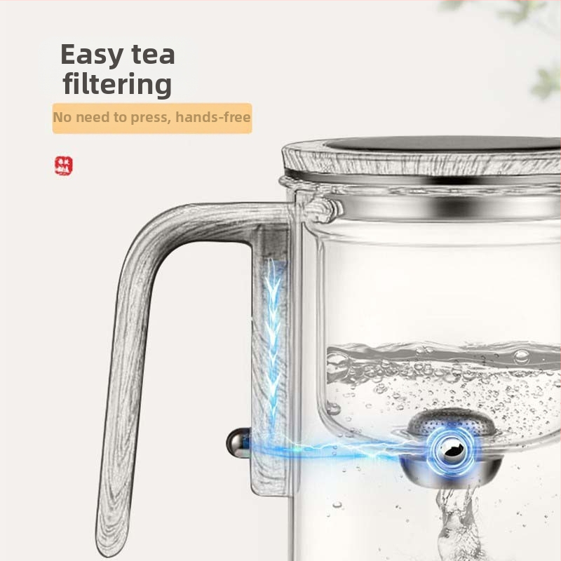 Безпръчков магнитен пърхащ чашен пълнеж за чаша, стъклен чайник, разделяне на чай с един ключ, филтър за домашен чай на склад на едро