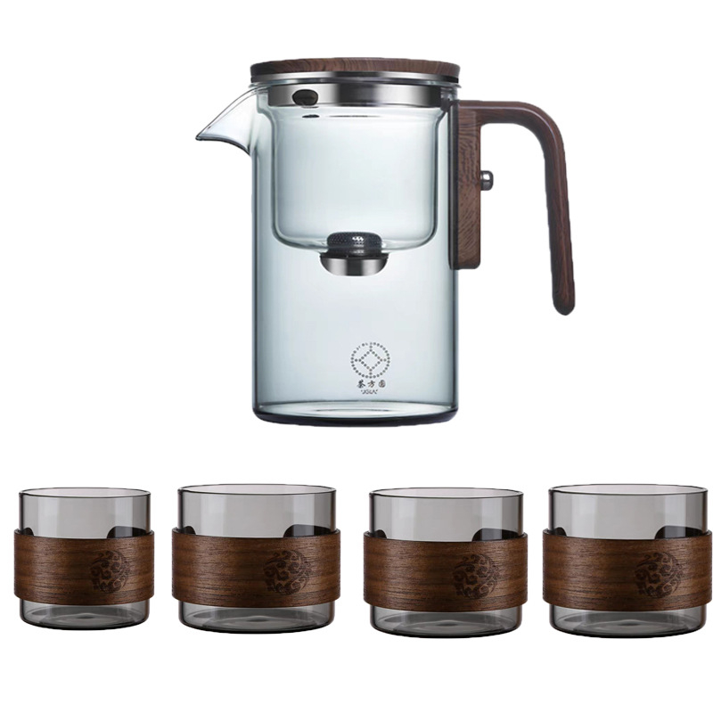 Vardata magnetiline lendlev tass klaasist vooderdisega teekannu tee eraldamine ühe võtmega filtriga majapidamistee komplekt laos hulgimüügis