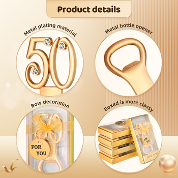 50 Ψηφιακό ανοιχτήρι μπουκαλιών Γάμου Διαφήμιση ανοιχτήρι μπουκαλιών Δώρο Ευρωπαϊκό και Αμερικανικό κράμα μπύρας Χρυσό ανοιχτήρι μπουκαλιών γάμου