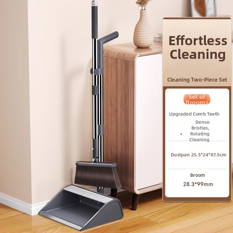 Šluota, šiukšlių semtuvėlis, namų apyvokos reikmuo, 2025 m. naujas šluotos, šiukšlių kastuvo kombinacija, artefaktas be plaukų