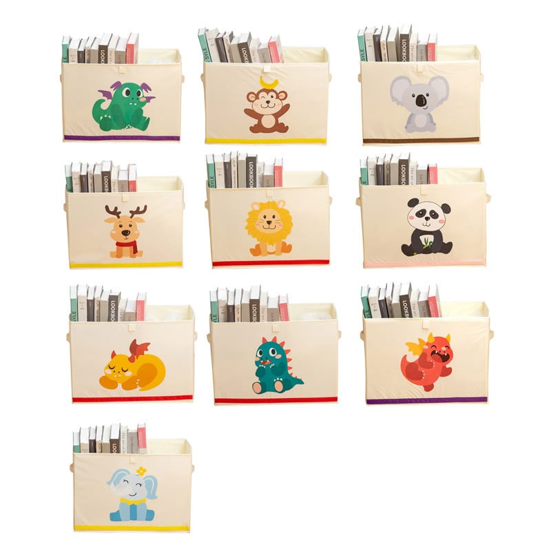 Oksfordas auduma 62 litru lielas ietilpības bērnu rotaļlietu uzglabāšanas kaste mājas apģērbu apdares uzglabāšanas kaste mazgājama multfilmas stila