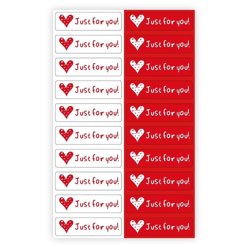 Stačiakampė raudona meilės dėžutė, skirta tik jums, pakuotės sandarinimo lipdukas kepimo dekoravimui, vandeniui atspari lipni etiketė