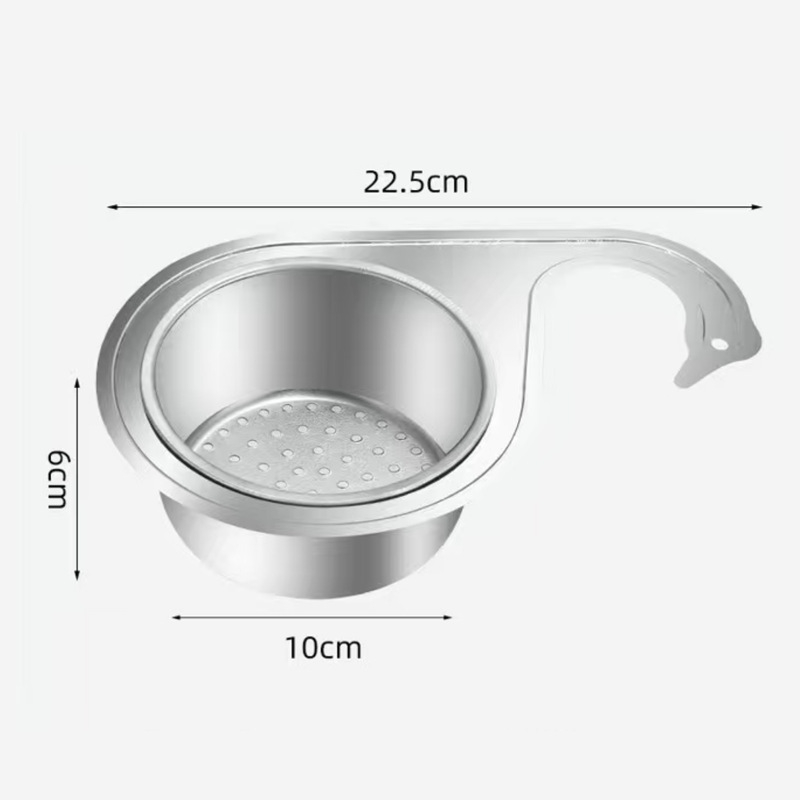 Virtuvės kriauklės specialus „Swan“ išleidimo krepšelis iš nerūdijančio plieno išleidimo stovas šlapiam ir sausam atskyrimui skirtas filtro krepšelis