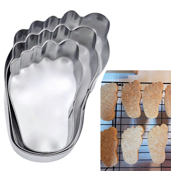 Σετ 3 τεμαχίων από ανοξείδωτο ατσάλι για κέικ, σε σχήμα ποδιού, για καλούπια ψησίματος κέικ, διασκεδαστικά και δημιουργικά εργαλεία ψησίματος σε απόθεμα