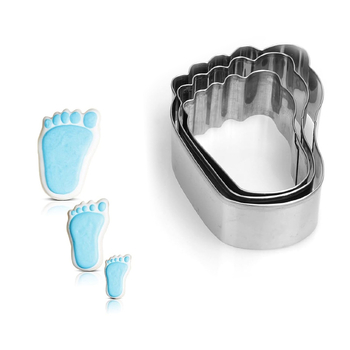 Σετ 3 τεμαχίων από ανοξείδωτο ατσάλι για κέικ, σε σχήμα ποδιού, για καλούπια ψησίματος κέικ, διασκεδαστικά και δημιουργικά εργαλεία ψησίματος σε απόθεμα