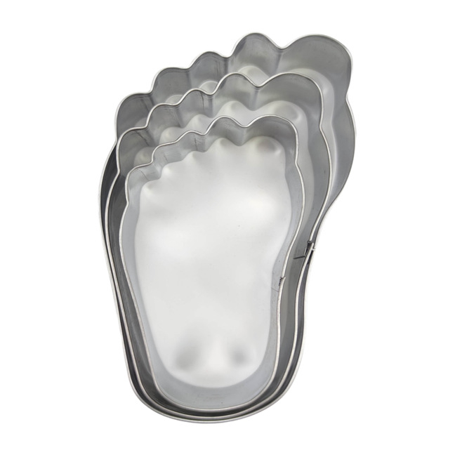 Σετ 3 τεμαχίων από ανοξείδωτο ατσάλι για κέικ, σε σχήμα ποδιού, για καλούπια ψησίματος κέικ, διασκεδαστικά και δημιουργικά εργαλεία ψησίματος σε απόθεμα