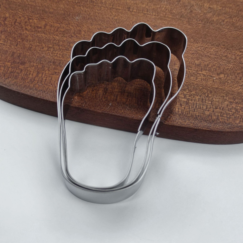 Σετ 3 τεμαχίων από ανοξείδωτο ατσάλι για κέικ, σε σχήμα ποδιού, για καλούπια ψησίματος κέικ, διασκεδαστικά και δημιουργικά εργαλεία ψησίματος σε απόθεμα