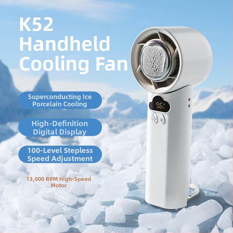 2025. aasta uus kiire külmkompressiga pihuventilaator, õues kasutatav pika elueaga karabiin, kaasaskantav koomiksiga laetav väike ventilaator