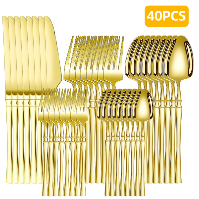 Roostevabast terasest lauanõude piiriülene tarnimine, väikese vöökohaga 30-osaline lääne hotelli roostevabast terasest steikinoa, kahvli ja lusika komplekt