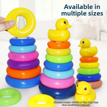 Kūdikių edukacinio intelekto vaivorykštės bokšto žiedas „Jenga“ ankstyvojo ugdymo 0-1-2 metų kūdikių žaislas-stiklinė