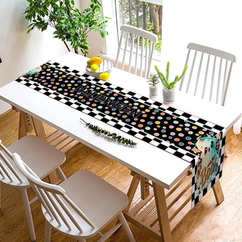 Naujas tarpvalstybinis „AliExpress“ Helovino vaiduoklio kūrybingas karšto lino atspausdintas stalo takelis kavos staliuko svetainei dekoracija