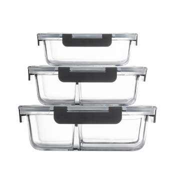 Piiriülene klaasist lõunasöögikarp sobib mikrolaineahju, nõudepesumasina, kontoritöötajatega, millel on riisi värskena hoidmise kauss külmkapis