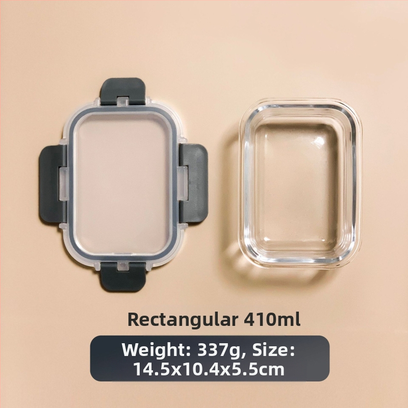 Piiriülene klaasist lõunasöögikarp sobib mikrolaineahju, nõudepesumasina, kontoritöötajatega, millel on riisi värskena hoidmise kauss külmkapis