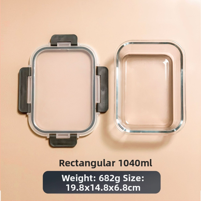 Piiriülene klaasist lõunasöögikarp sobib mikrolaineahju, nõudepesumasina, kontoritöötajatega, millel on riisi värskena hoidmise kauss külmkapis