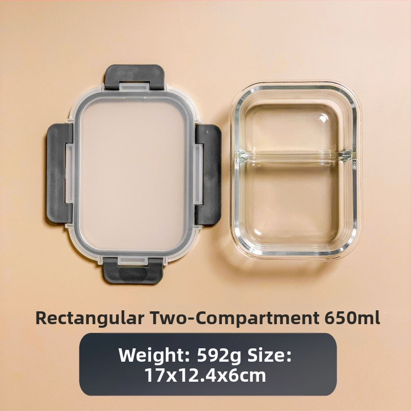 Piiriülene klaasist lõunasöögikarp sobib mikrolaineahju, nõudepesumasina, kontoritöötajatega, millel on riisi värskena hoidmise kauss külmkapis