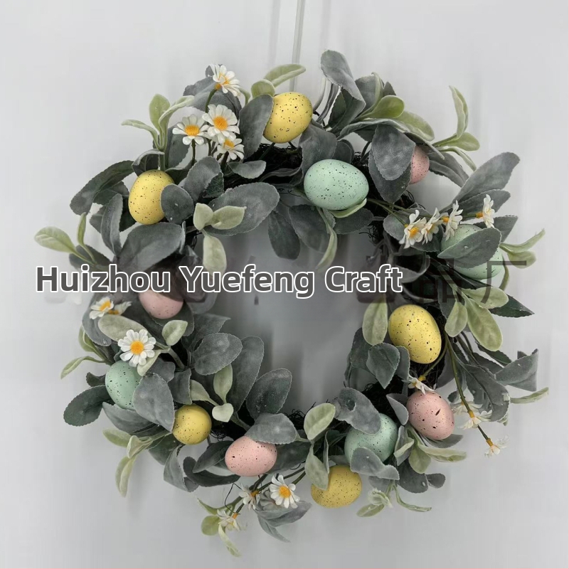 2025. aasta piiriülesed Amazoni uued lihavõttekaunistused, lihavõttemunade pärja rippuv kaunistus, hotelli kodu seinale riputatav