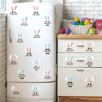 Διακοσμητικό αυτοκόλλητο με χαριτωμένο αυγό έκφρασης για το Πάσχα, κινούμενα σχέδια, κουνέλι, αυτοκόλλητο ψυγείου, αυτοκόλλητο ποτηριού, αυτοκόλλητο τοίχου, σταυρωτό περίγραμμα, αυτοκόλλητο τοίχου, PVC