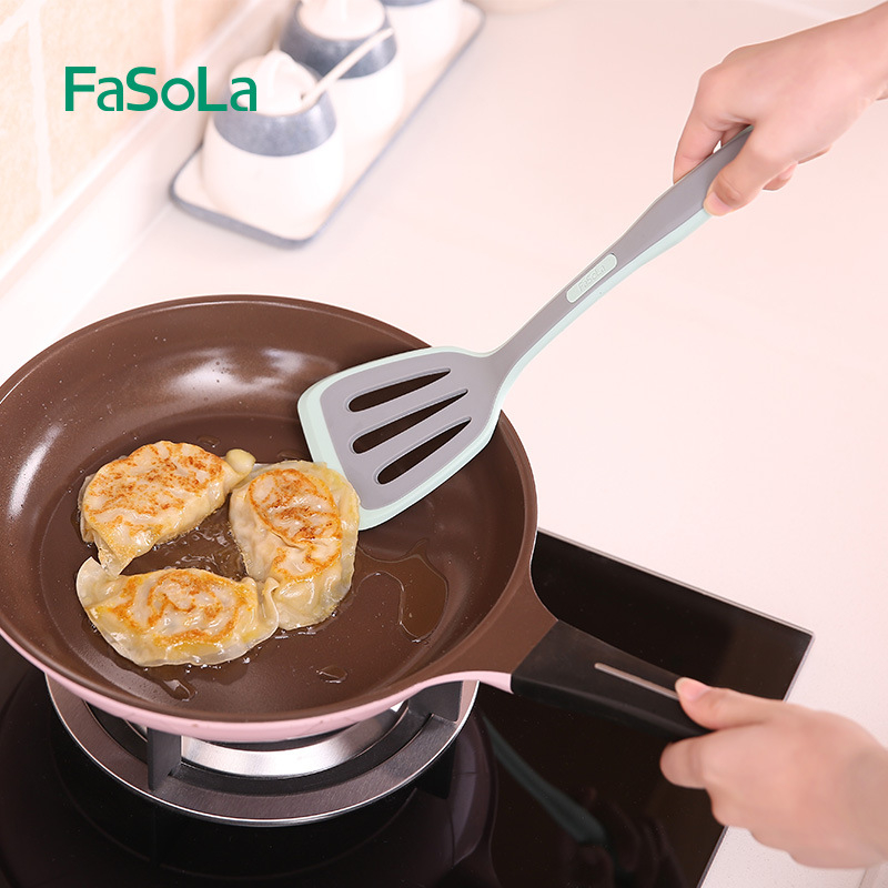 „FaSoLa“ buitinė nelimpanti keptuvė, atspari aukštai temperatūrai, nailono kastuvas, silikoninis virtuvės kepimo kastuvas, sriubos šaukštas, be traumų, kastuvas, šaukštas