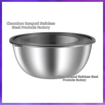 ⇘ 304 nerūdijančio plieno daugiafunkcis virimo ir tešlos maišymo dubuo, buitinis korėjietiško stiliaus auksinis salotų dubuo su skale kiaušiniams plakti