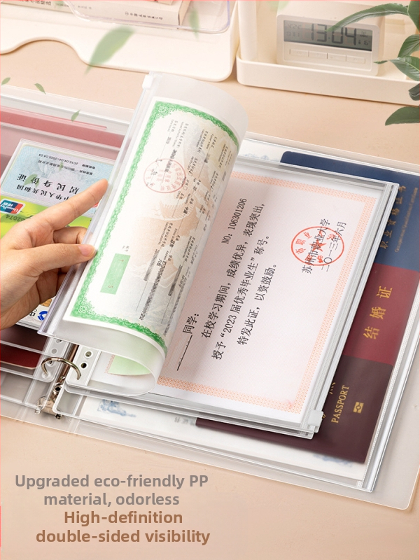 Чанта за документи, козметика, сертификат, класьор, съхранение на книги, защитен калъф, информационна чанта за семейство, прозрачна бебешка лична карта