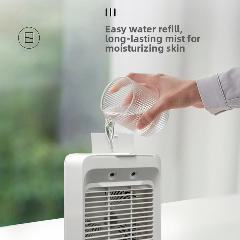 Мини въздушен охладител, малък електрически вентилатор, вентилатор за климатик, хладилно овлажняване, студентско общежитие, офис, USB зареждане, малък вентилатор