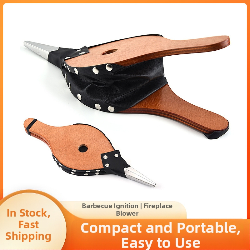 Tehase hulgimüügi käsitsi valmistatud välistingimustes kasutatava grilli puhumisriist nahast Tiger kamin piiriülese tarnimise puidust kaminapuhur