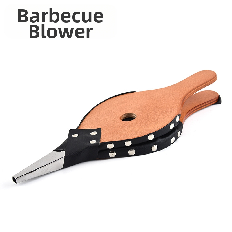 Фабрика на едро ръчен инструмент за духане на открито барбекю, кожен инструмент Tiger, трансгранична доставка на дървена камина, духалка