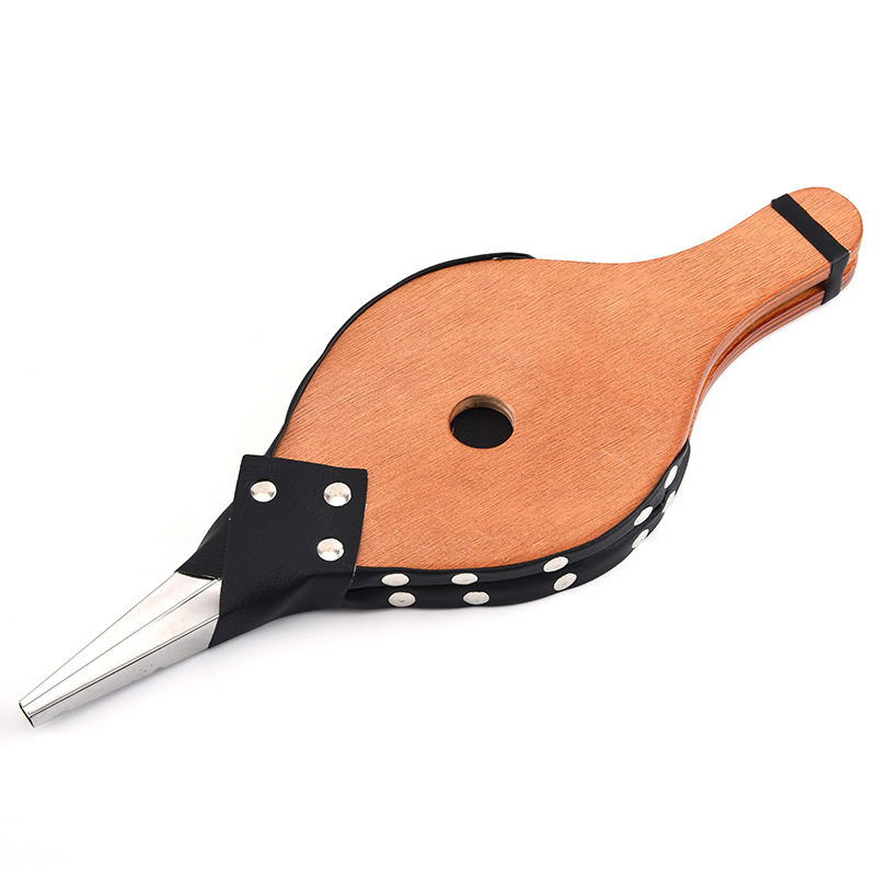 Tehase hulgimüügi käsitsi valmistatud välistingimustes kasutatava grilli puhumisriist nahast Tiger kamin piiriülese tarnimise puidust kaminapuhur