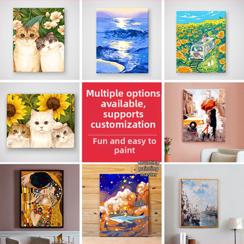 Digitaalse õlimaali hulgimüügi koolituskursus, maalimise õppimine, käsitsi täitmine, õlimaali õpetamine, maastikumaal 4050 sisemise raamiga