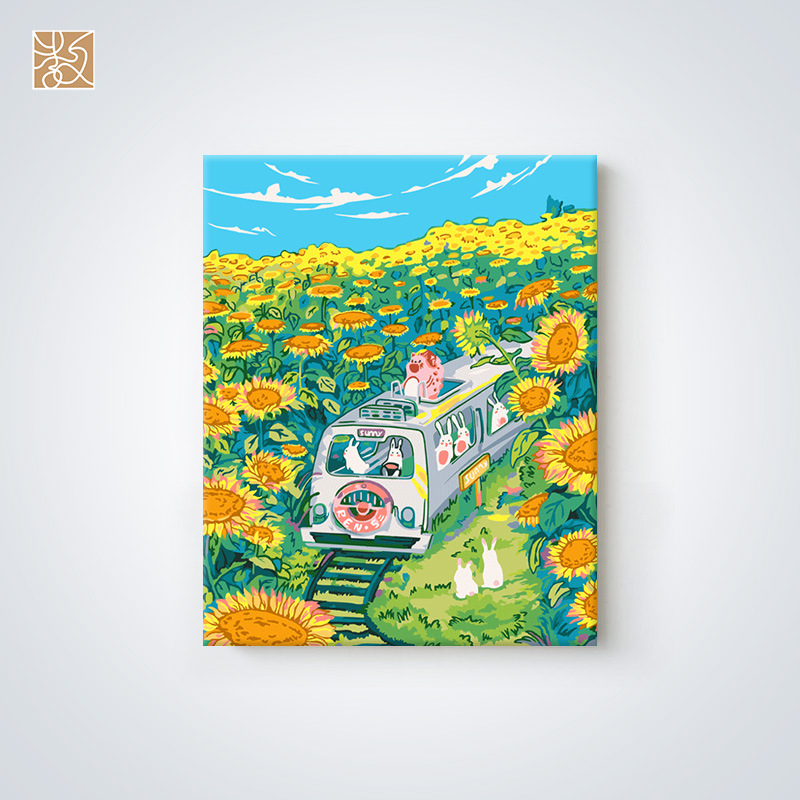 Digitaalse õlimaali hulgimüügi koolituskursus, maalimise õppimine, käsitsi täitmine, õlimaali õpetamine, maastikumaal 4050 sisemise raamiga