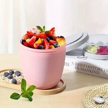 Kaerahelveste lõunasöögi jagajaga tass 700 ml kaasaskantav jogurtitops kaanega salatihelveste tops kaanega tass