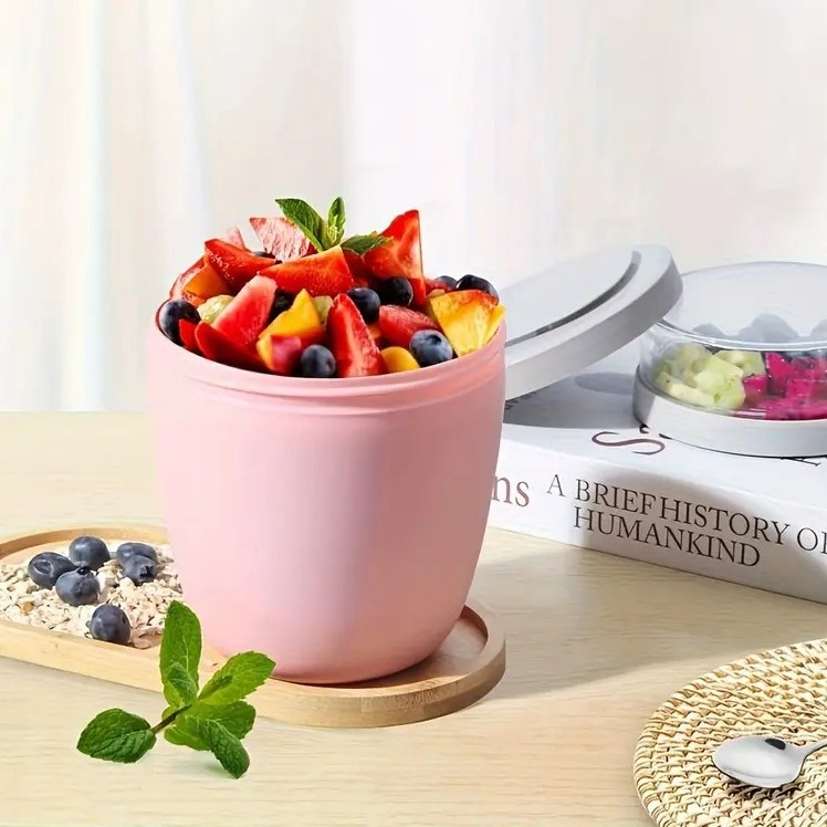 Kaerahelveste lõunasöögi jagajaga tass 700 ml kaasaskantav jogurtitops kaanega salatihelveste tops kaanega tass