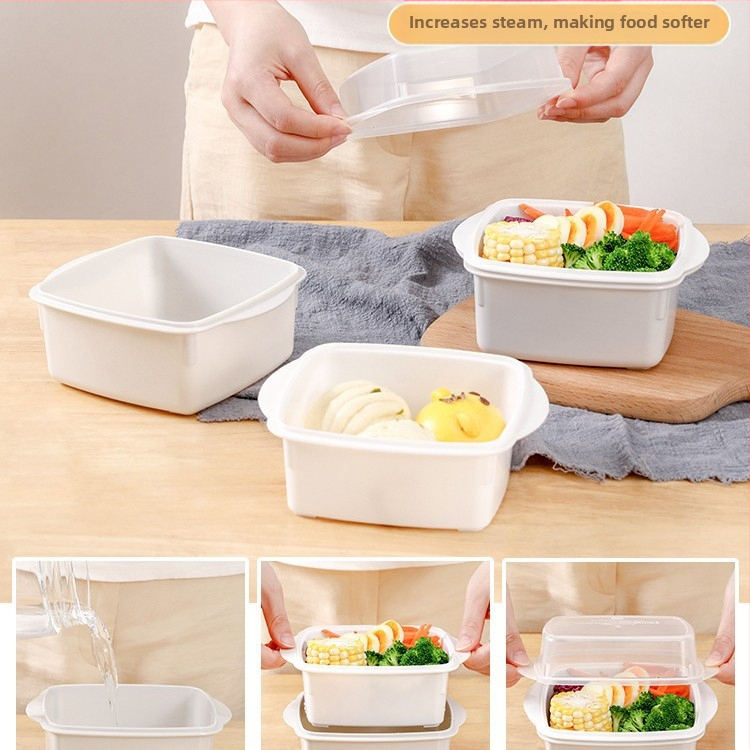 Внос от Япония Кутия за обяд на пара Домакинска кухня Прибори за кнедли на пара Микровълнова фурна Затопляне на пара Горещ ориз Артефакт