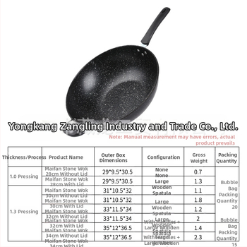 „Maifan“ akmens neprideganti keptuvė indukcinė viryklė dujinė viryklė universali virimo mašina be dūmų plokščiadugnė buitinė geležinė keptuvė didmeninė prekyba