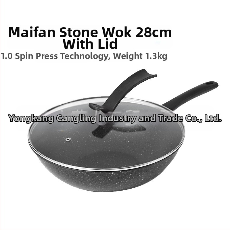 „Maifan“ akmens neprideganti keptuvė indukcinė viryklė dujinė viryklė universali virimo mašina be dūmų plokščiadugnė buitinė geležinė keptuvė didmeninė prekyba