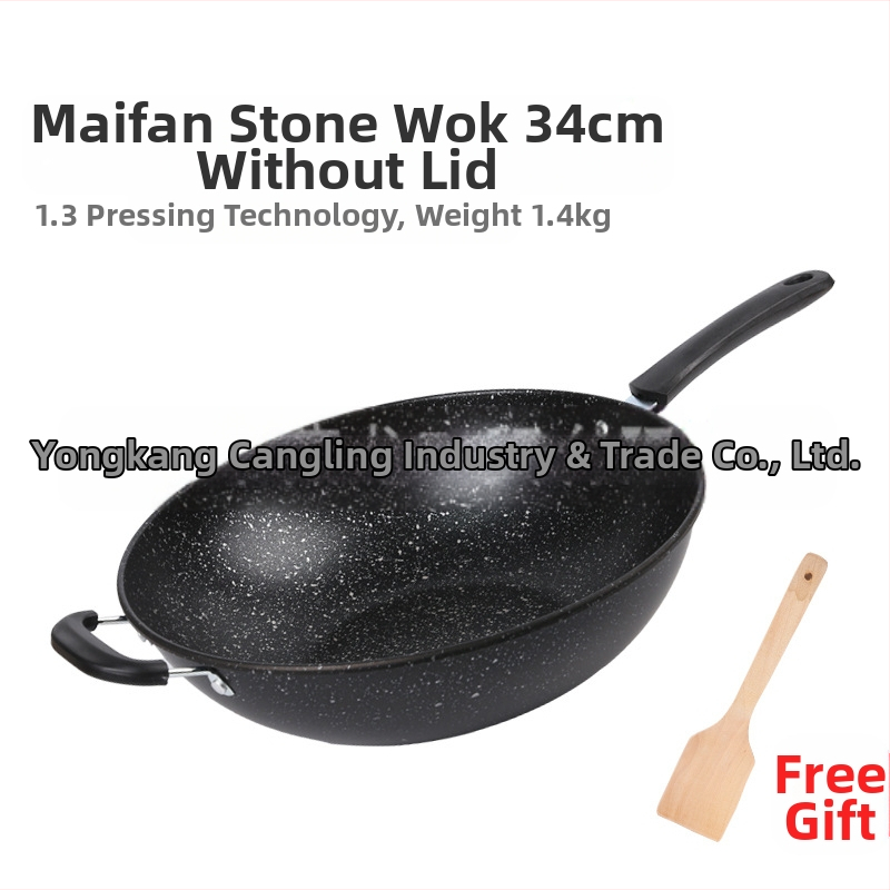 „Maifan“ akmens neprideganti keptuvė indukcinė viryklė dujinė viryklė universali virimo mašina be dūmų plokščiadugnė buitinė geležinė keptuvė didmeninė prekyba