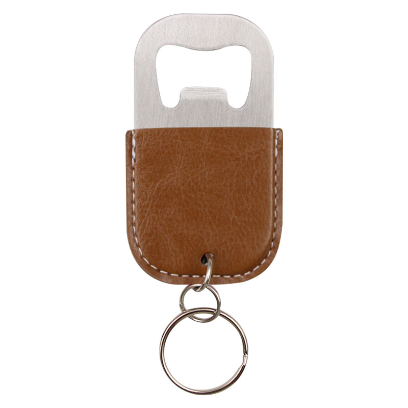 Paprastas alaus butelių atidarytuvas, raktų pakabukas, nešiojamas metalinis butelių atidarytuvas, skardinių atidarytuvas, odinis dėklas, spausdinamas logotipas